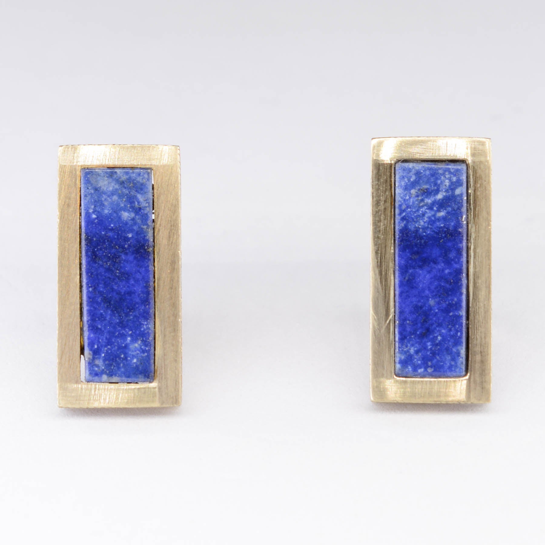 Flat Cut Lapis Lazuli Earrings | 3.00ctw |