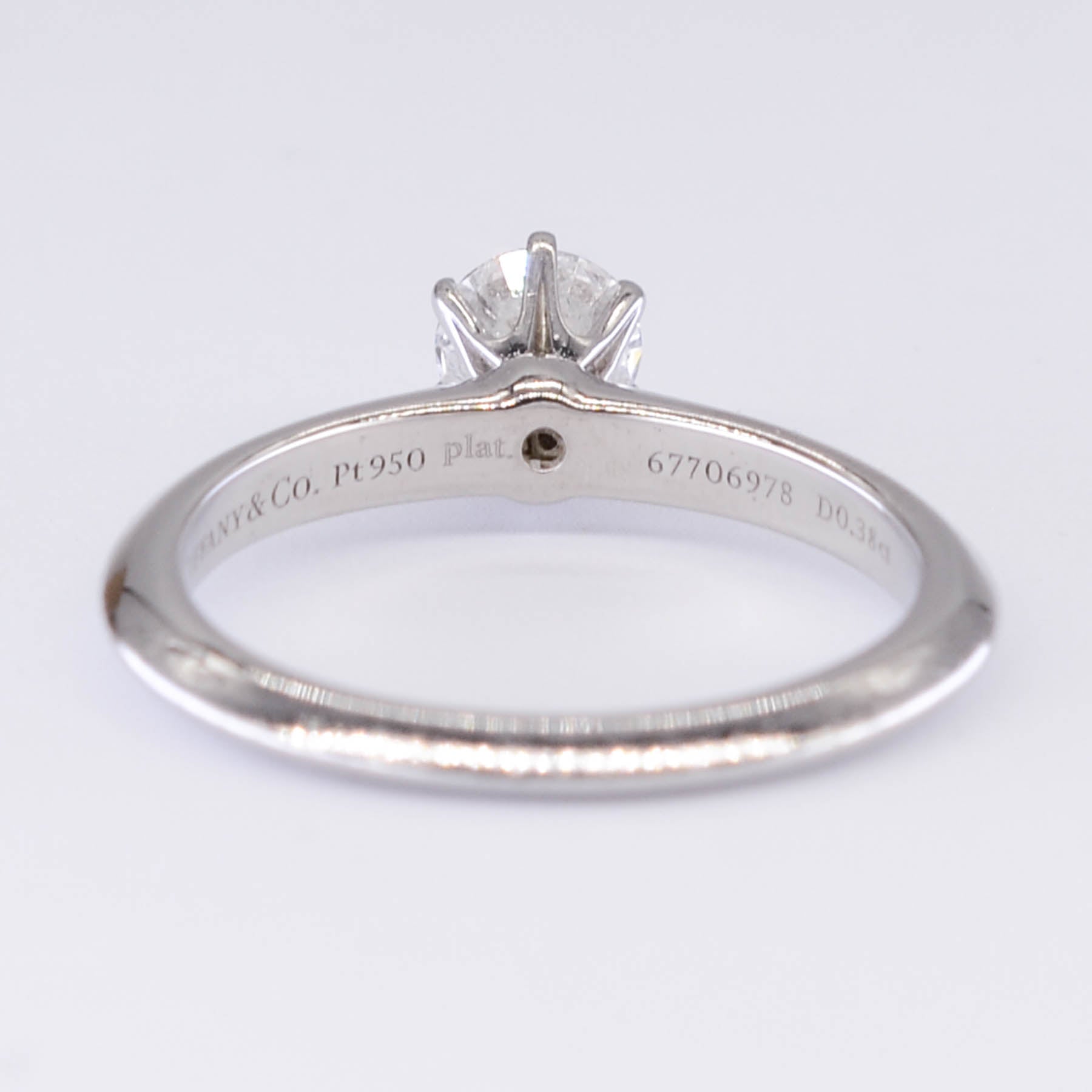 Tiffany & Co.' Canadian Diamond Engagement Ring in Platinum | 0.38ct VS2 F Ex | SZ 4.75 |
