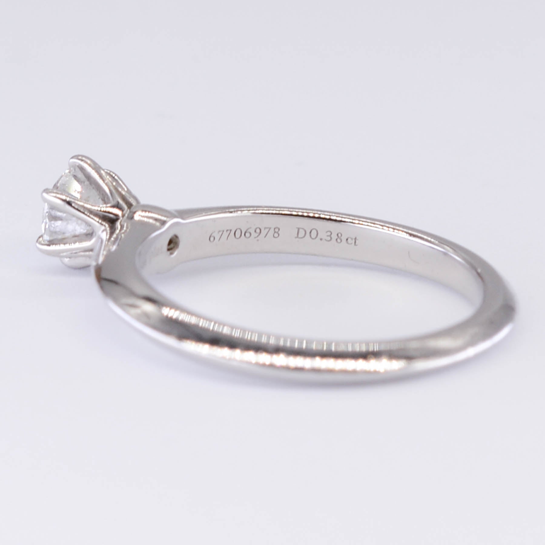 Tiffany & Co.' Canadian Diamond Engagement Ring in Platinum | 0.38ct VS2 F Ex | SZ 4.75 |