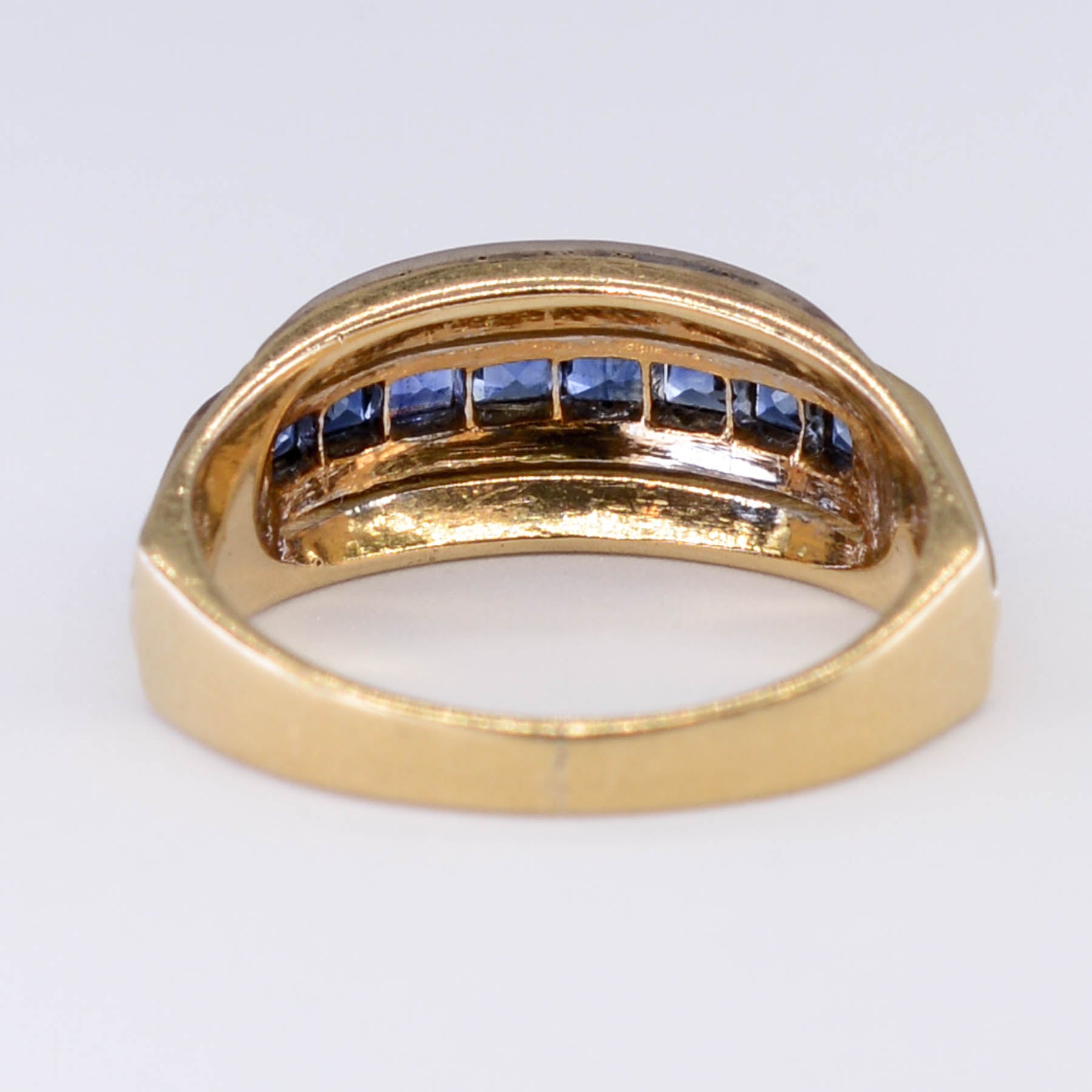 Channel Set Sapphire and Diamond Ring | 0.80ctw, 0.09ctw | SZ 5.75 |