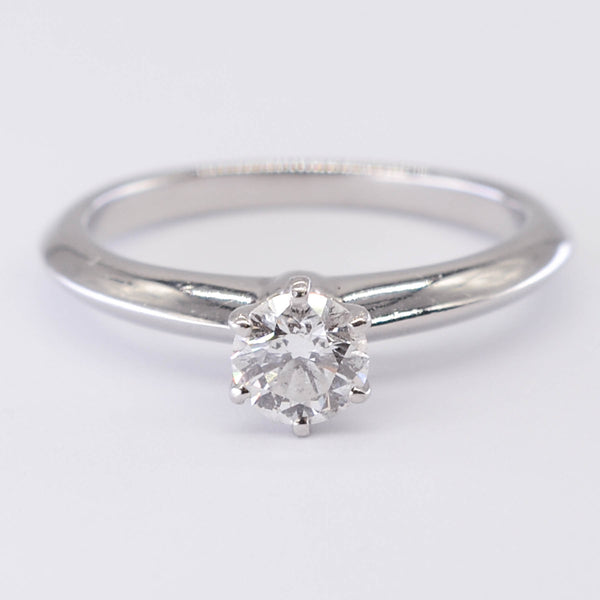 'Tiffany & Co.' Canadian Diamond Engagement Ring in Platinum | 0.38ct VS2 F Ex | SZ 4.75 |
