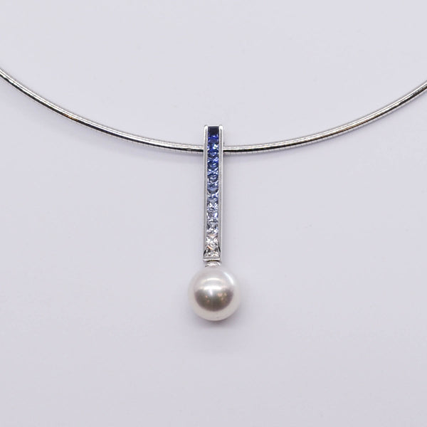'Mikimoto' Elements of Life Akoya Pearl and Sapphire Ocean Necklace | 8.3mm, 0.85ctw |