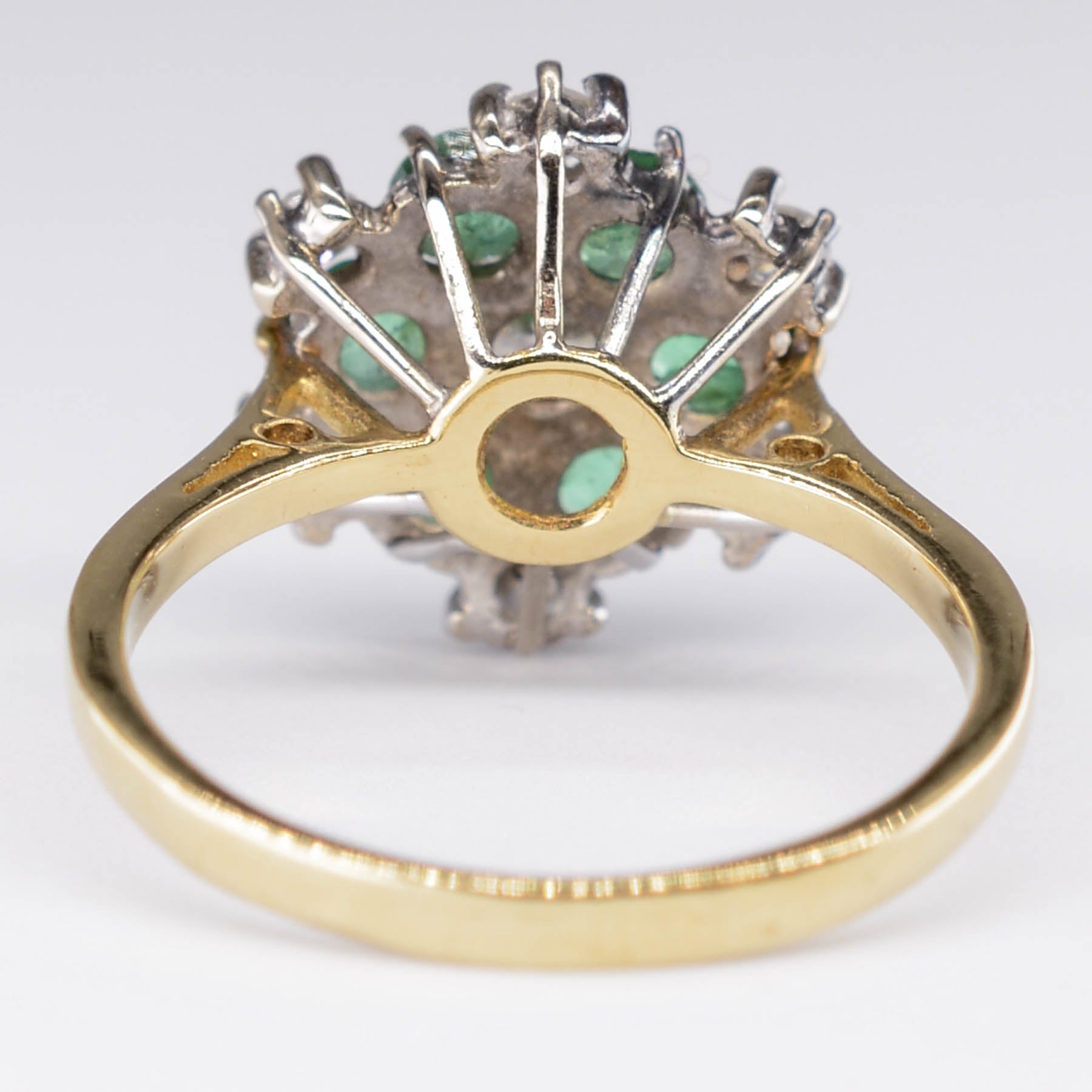 Diamond and Emerald Flower Ring |  0.20ct | SZ 5.25 |