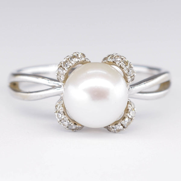 Pearl & Diamond Ring | 0.12ctw | SZ 6.25 |