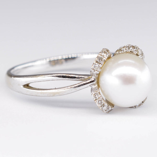 Pearl & Diamond Ring | 0.12ctw | SZ 6.25 |