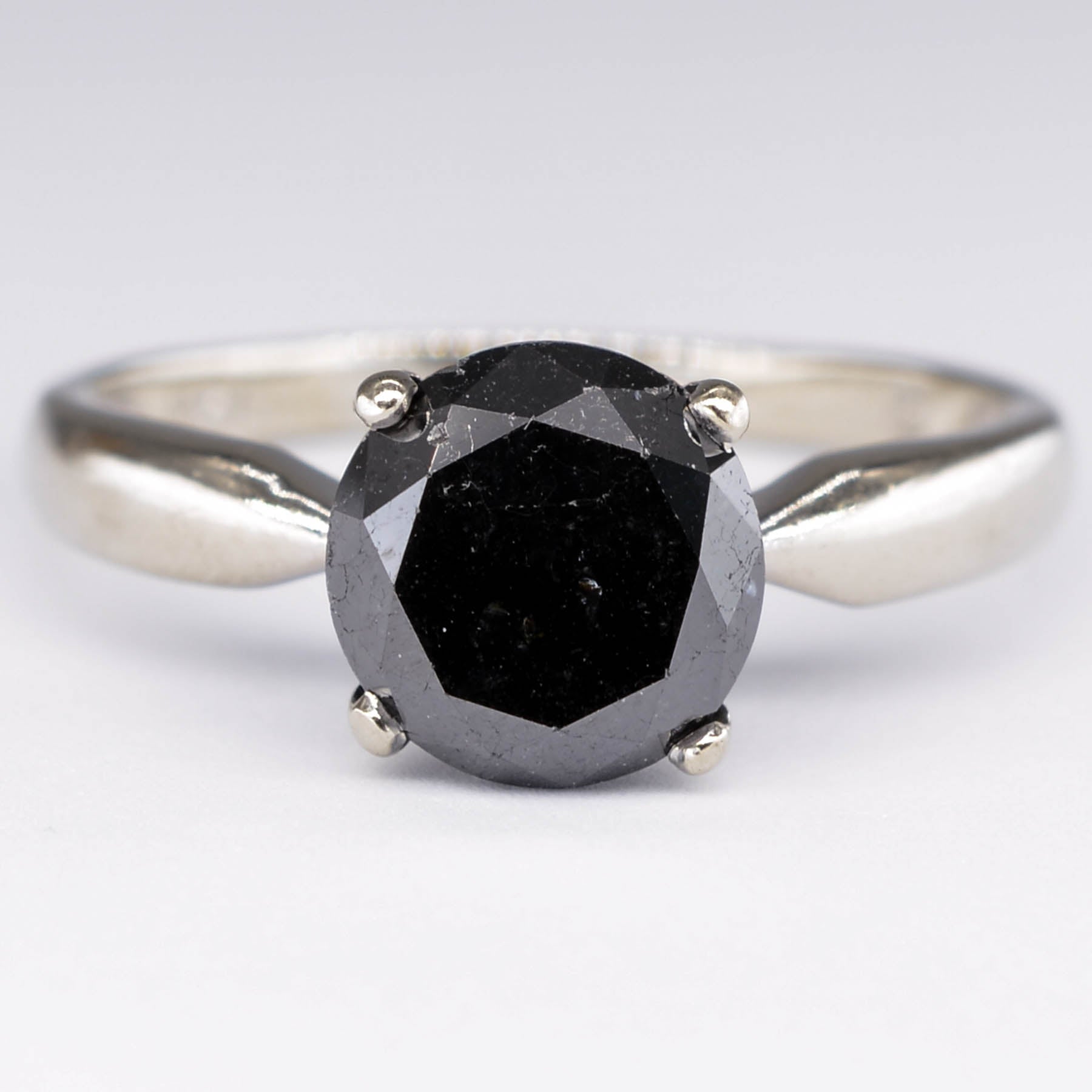 Black Diamond Solitaire Ring | 2.27ct | SZ 9