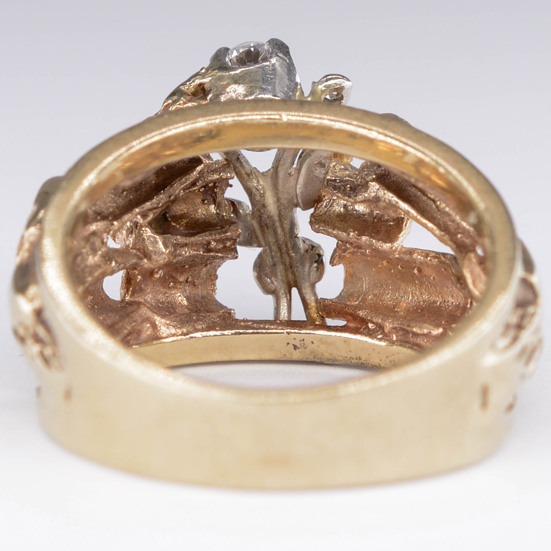 Flower and Log Diamond Garden Ring | 0.12ct | SZ 7 |