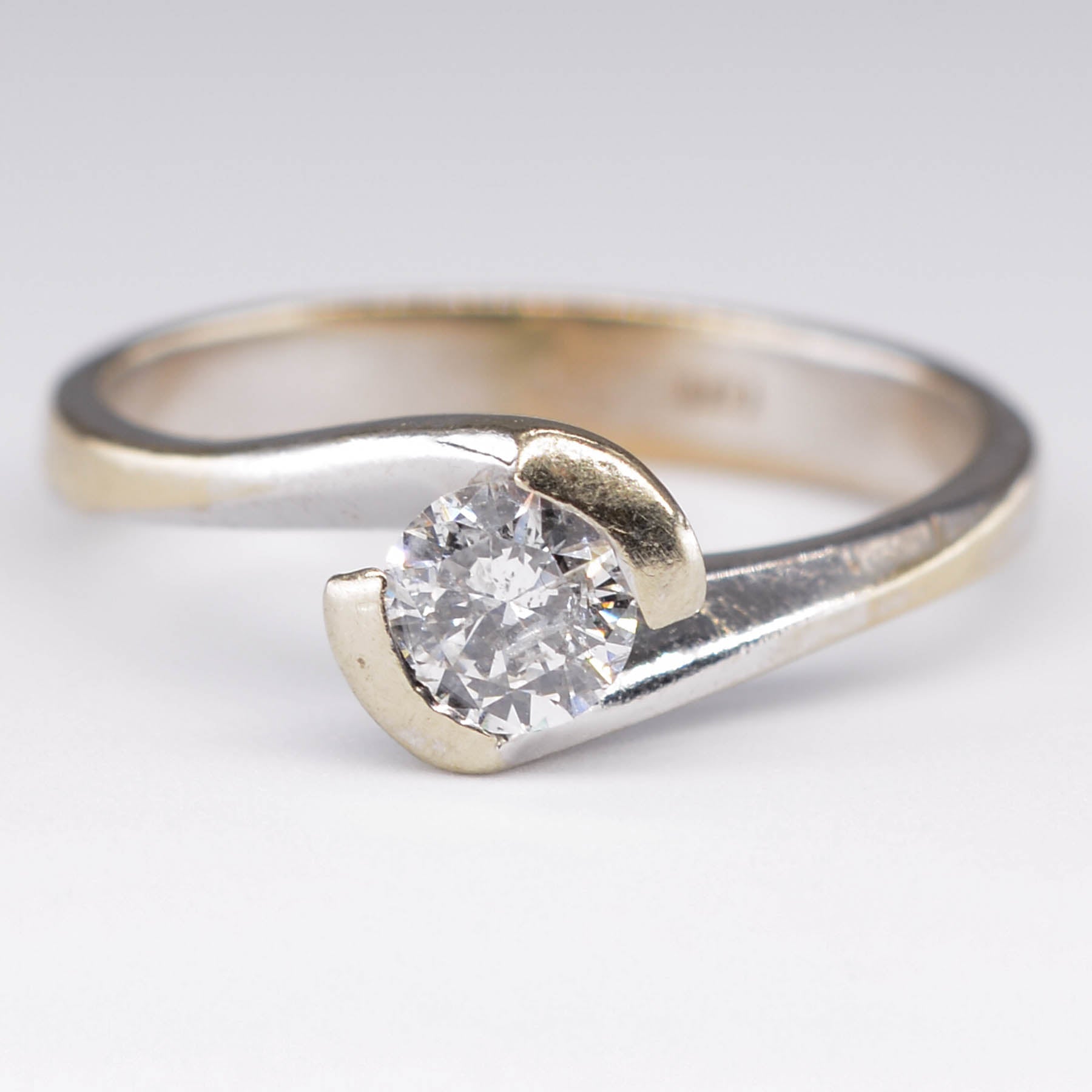Two-Tone Bypass Diamond Engagement Ring | 0.33ct | SZ 5.75 |