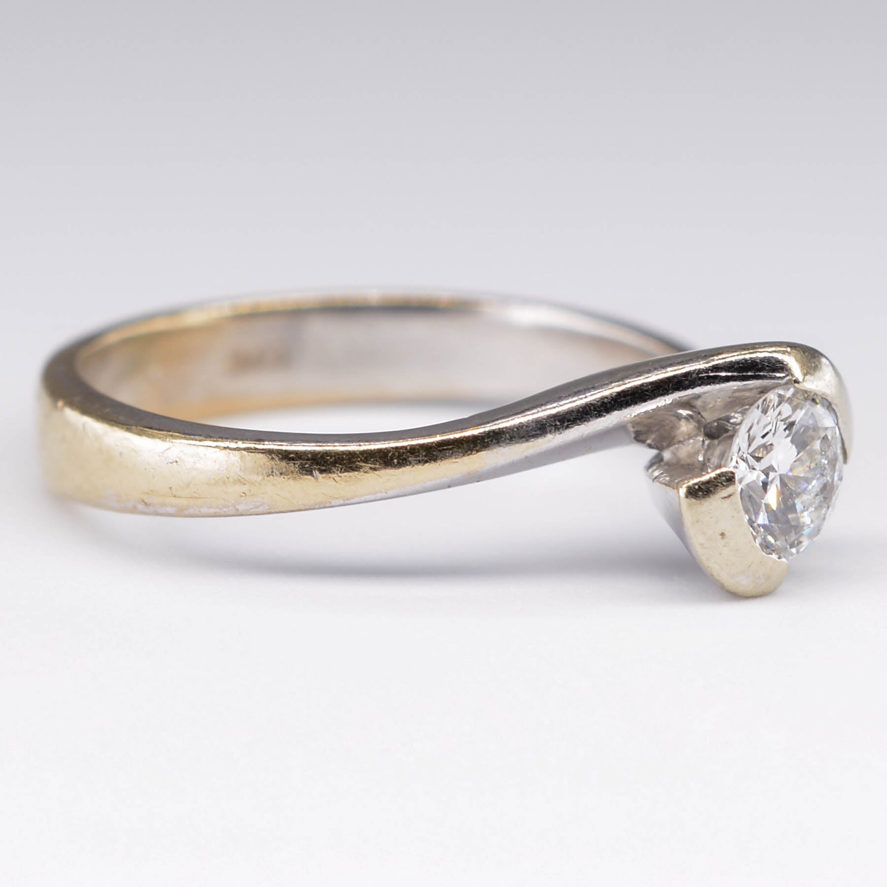 Two-Tone Bypass Diamond Engagement Ring | 0.33ct | SZ 5.75 |