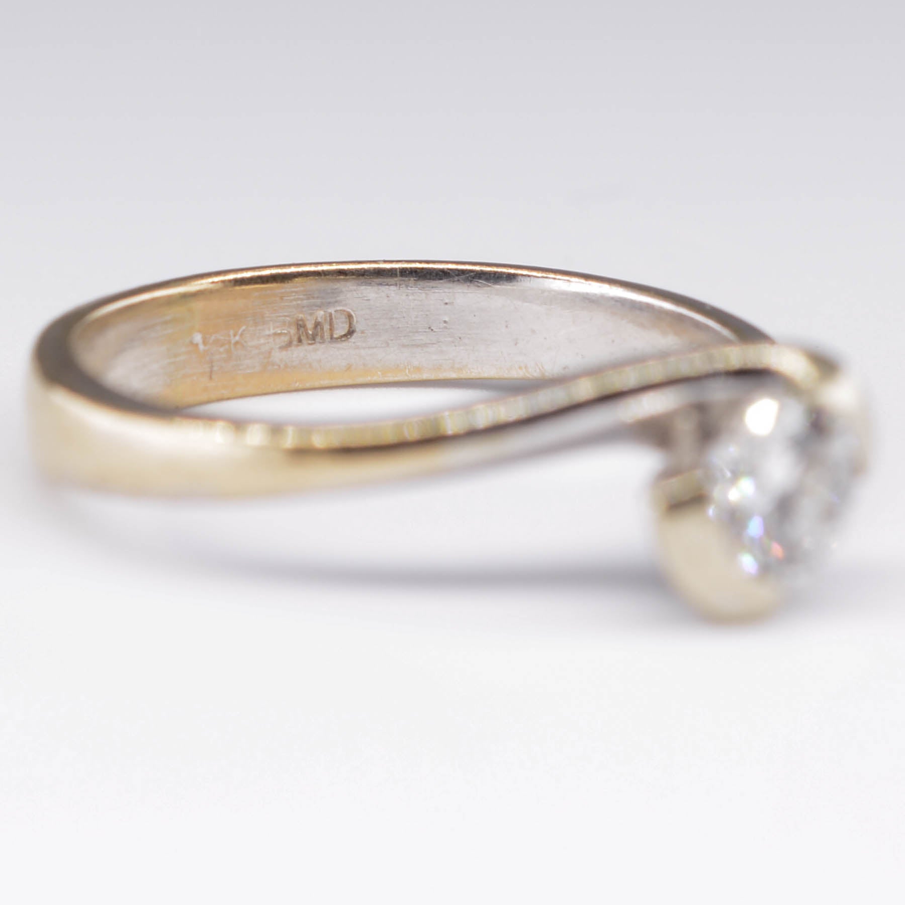 Two-Tone Bypass Diamond Engagement Ring | 0.33ct | SZ 5.75 |