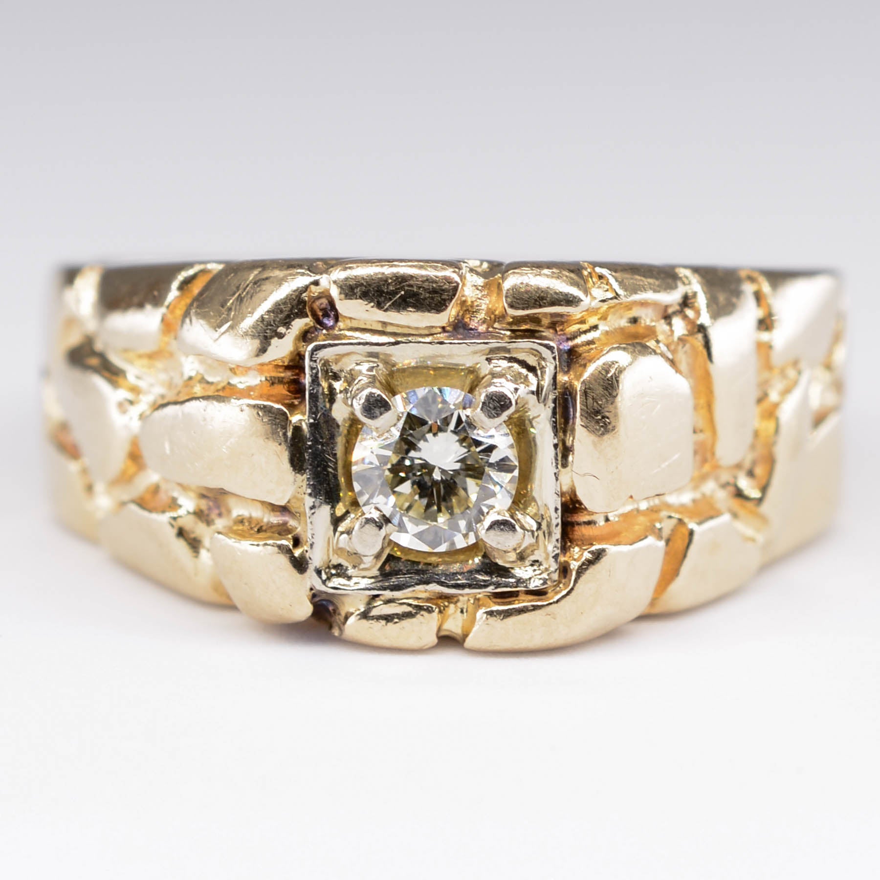 14k Textured Diamond Ring | 0.26ct | SZ 9.75 | – 100 Ways