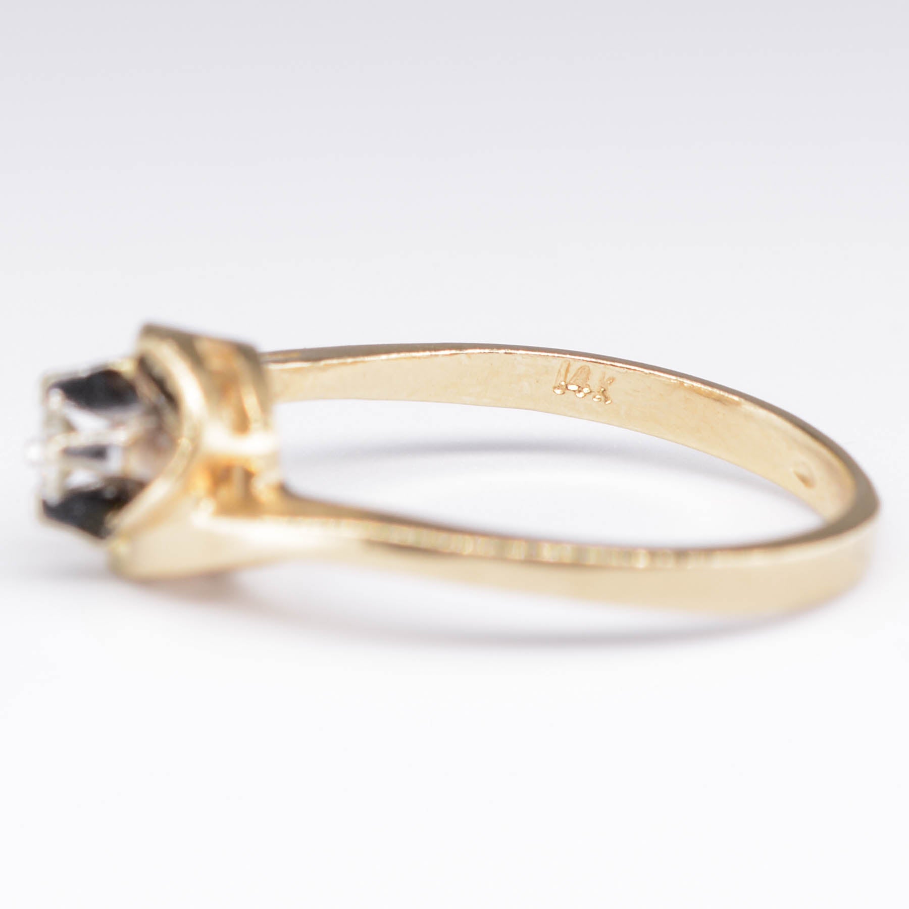 Solitaire Diamond Bypass 14k Ring | 0.06ct | SZ 5.75 |