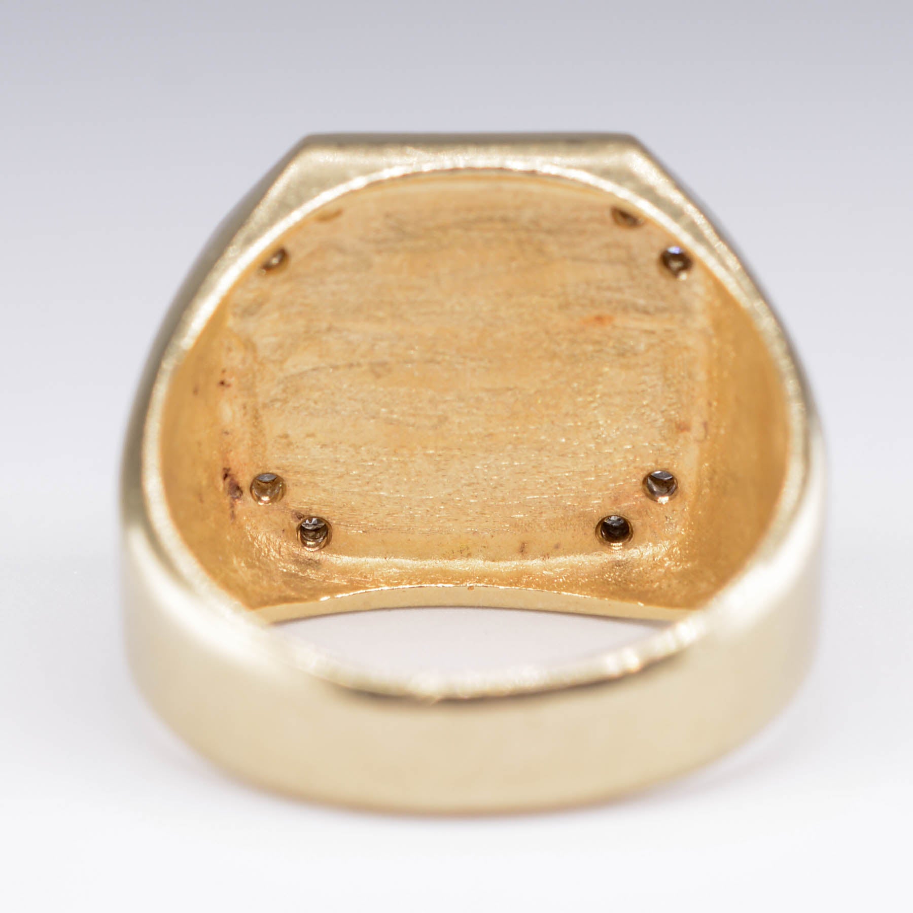 Diamond and Gold Nugget Signet Ring | 0.08ctw | SZ 9.25 |