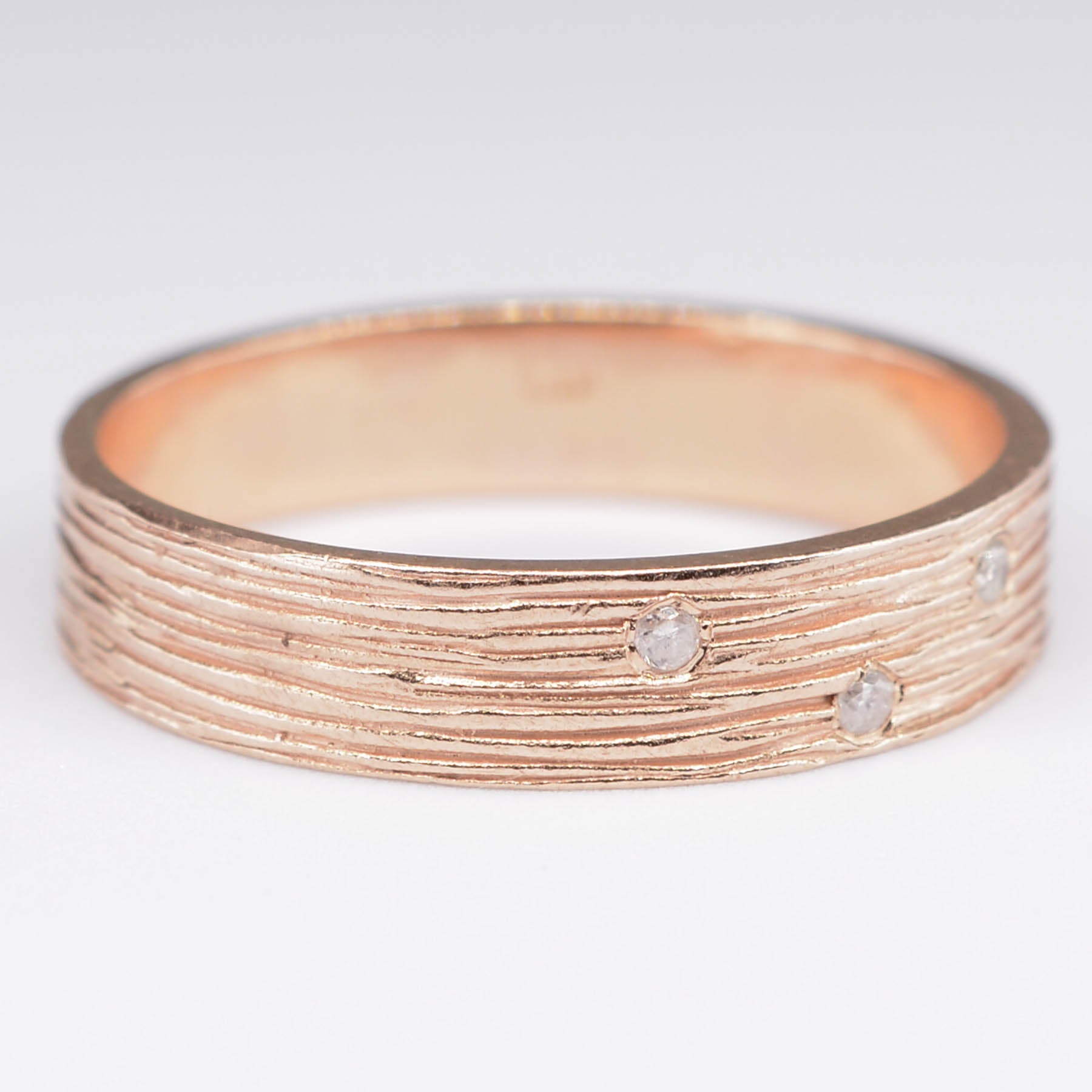 Rose Gold Flush Set Diamond 14k Ring | 0.05ctw | SZ 6.75 |