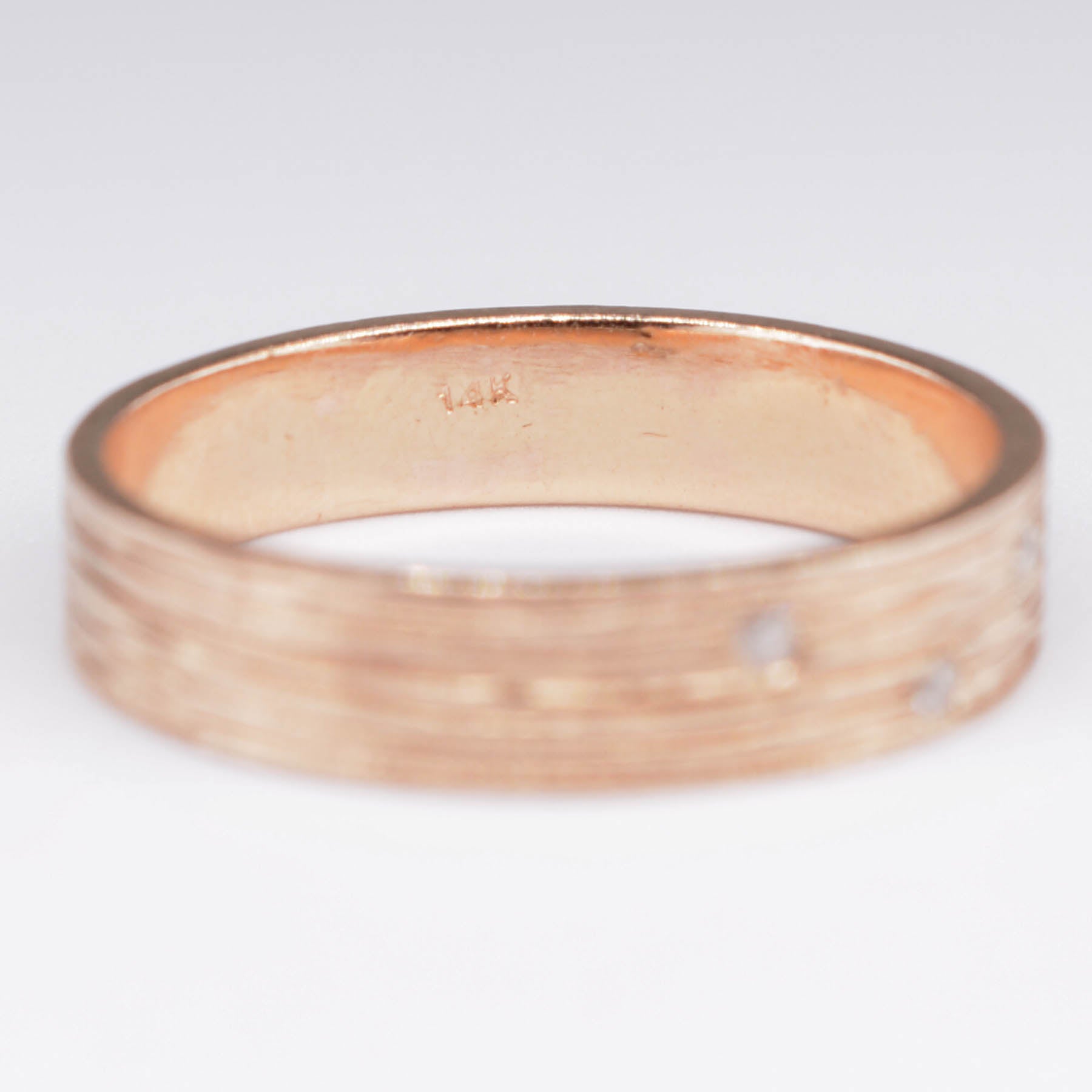 Rose Gold Flush Set Diamond 14k Ring | 0.05ctw | SZ 6.75 |