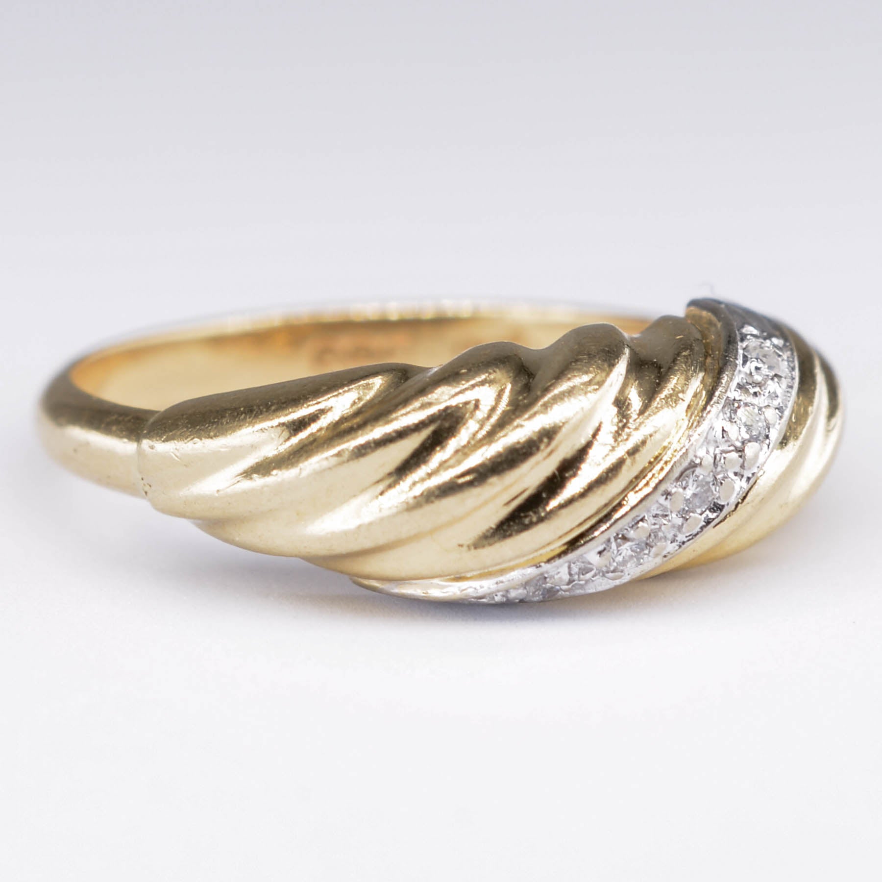 Diamond Rope Carved 14k Ring | 0.05ct | SZ 6.75 |