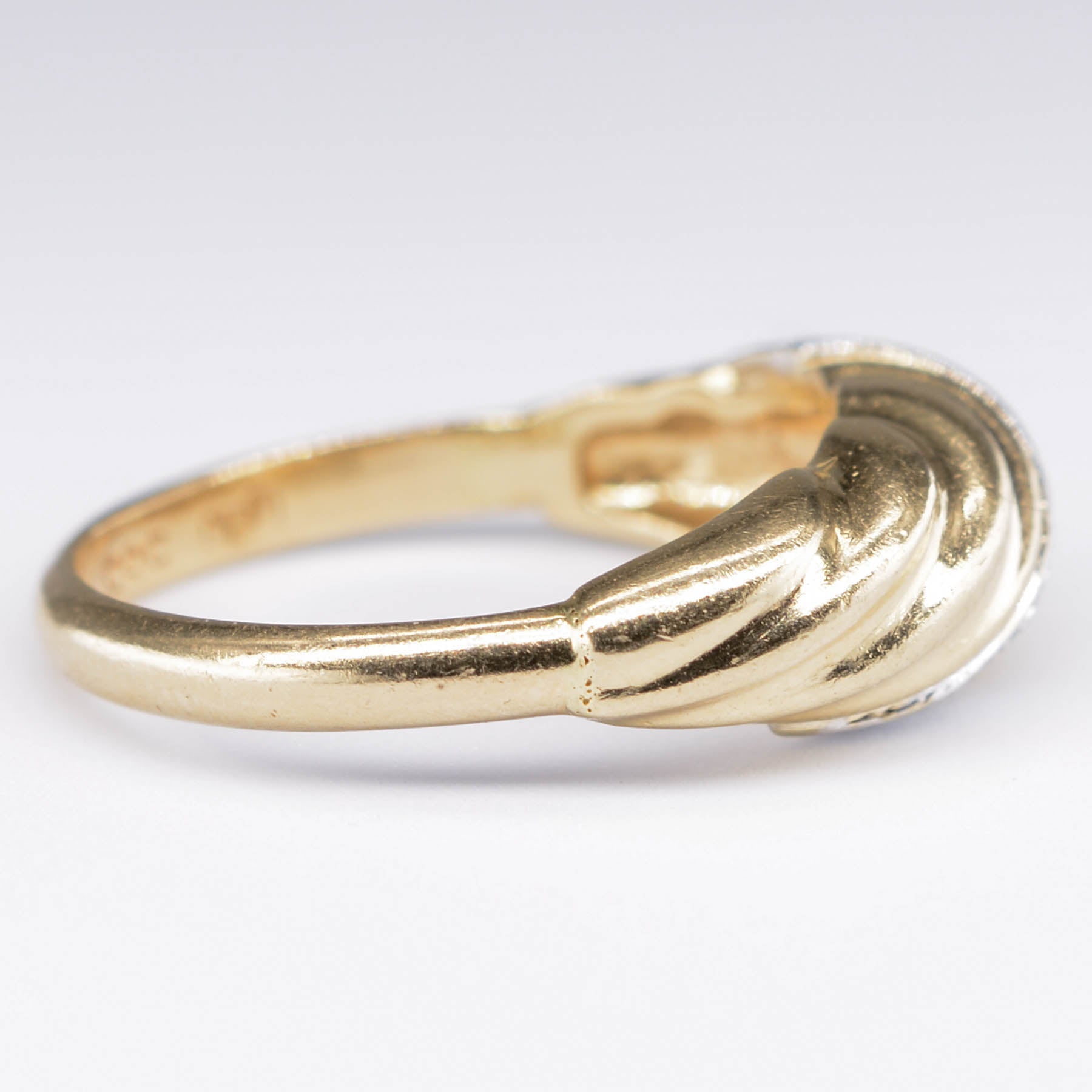 Diamond Rope Carved 14k Ring | 0.05ct | SZ 6.75 |