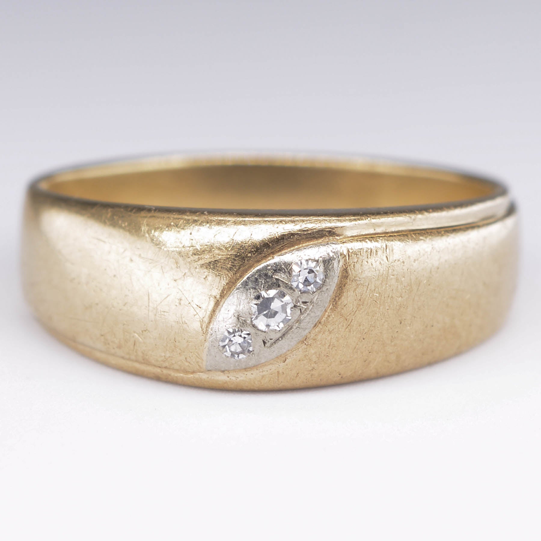 Two Tone Three Stone Diamond Ring | 0.045ctw | SZ 11.75 |