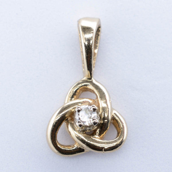 14k Diamond Celtic Knot Pendant | 0.015ct |