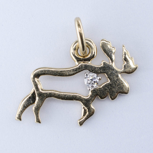 10k Diamond Moose Charm | 0.015ct