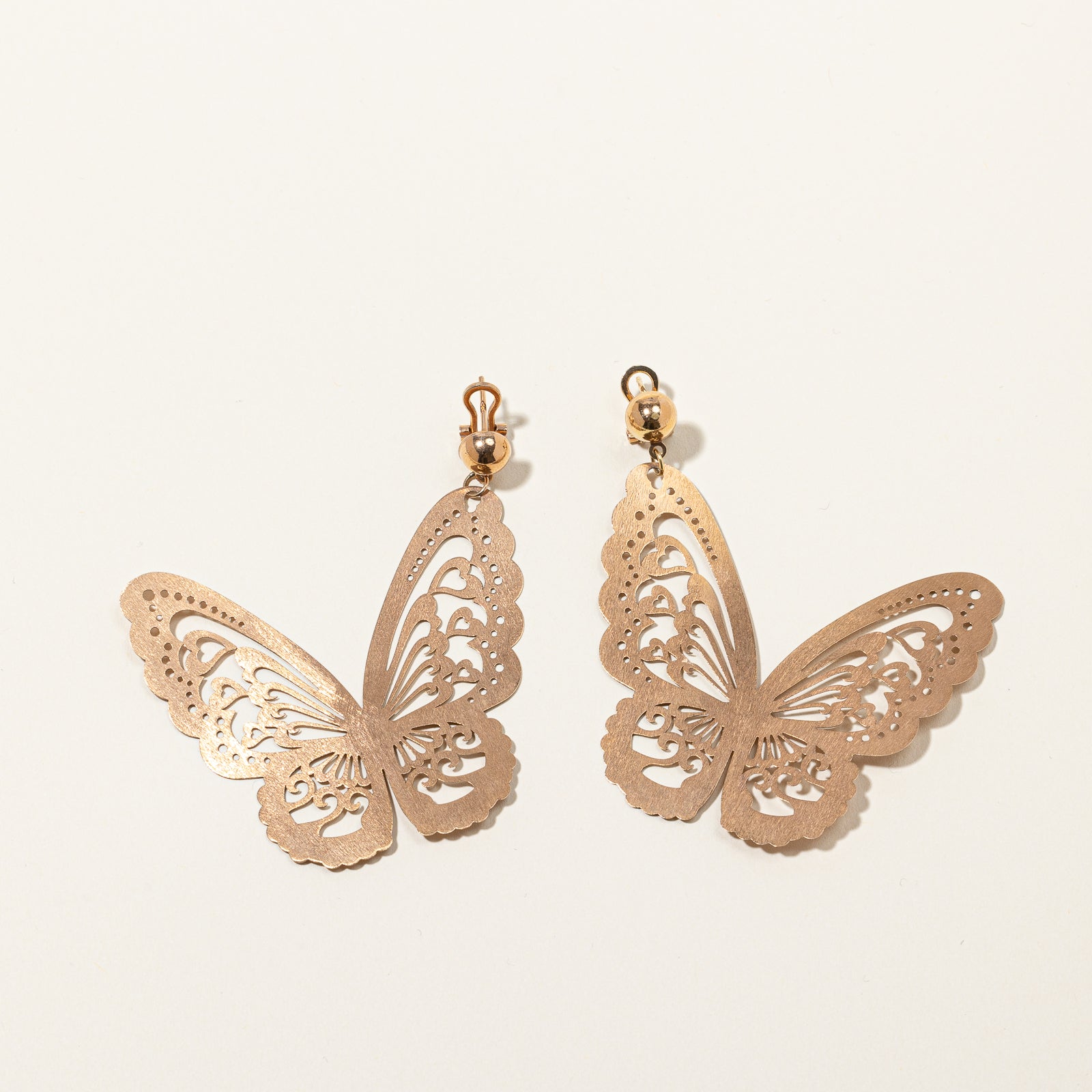 Butterfly Rose Gold Dangle Earrings | 2.5''|