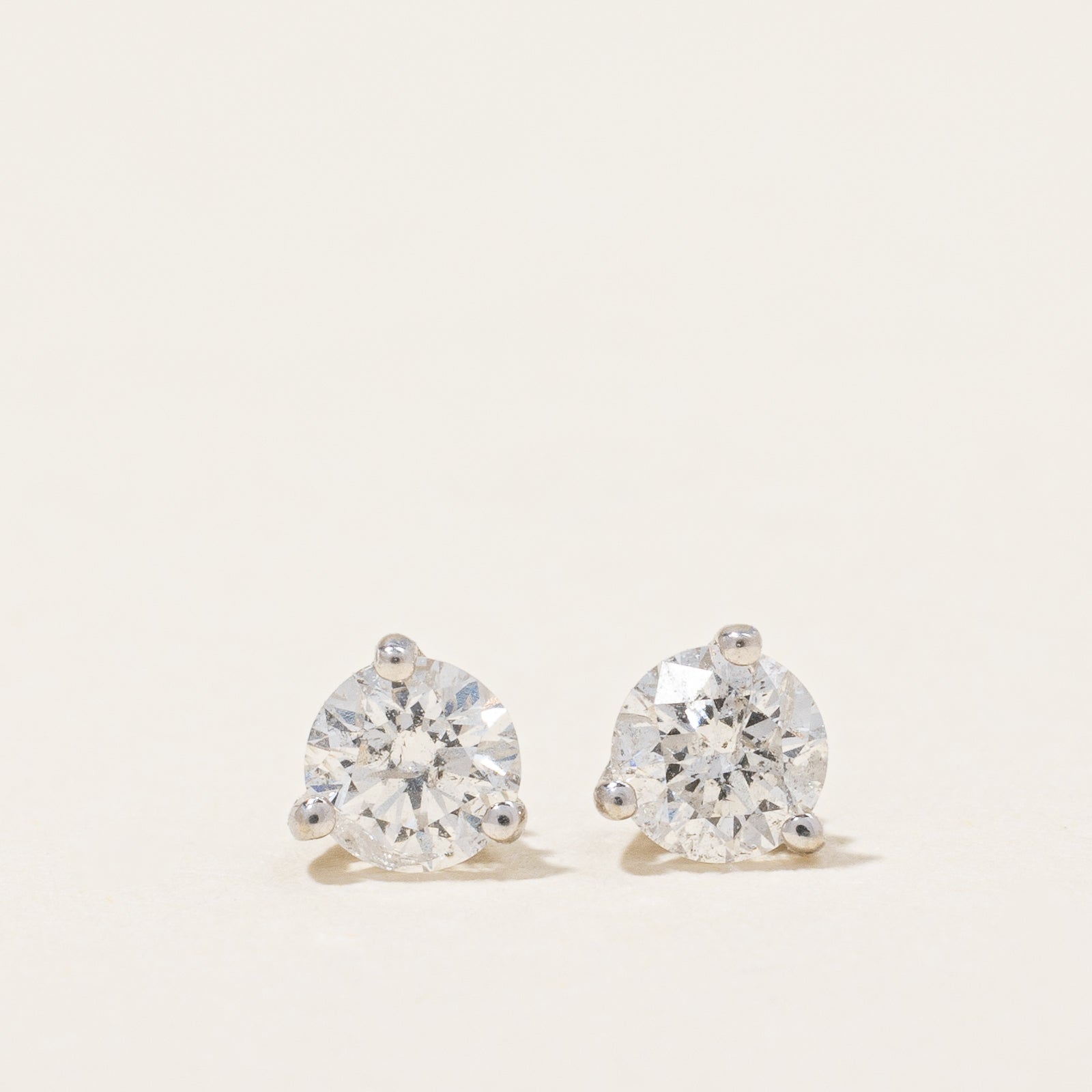 Boucles d'oreilles en or blanc 14 carats serties de diamants | 0,43 ct au total | 