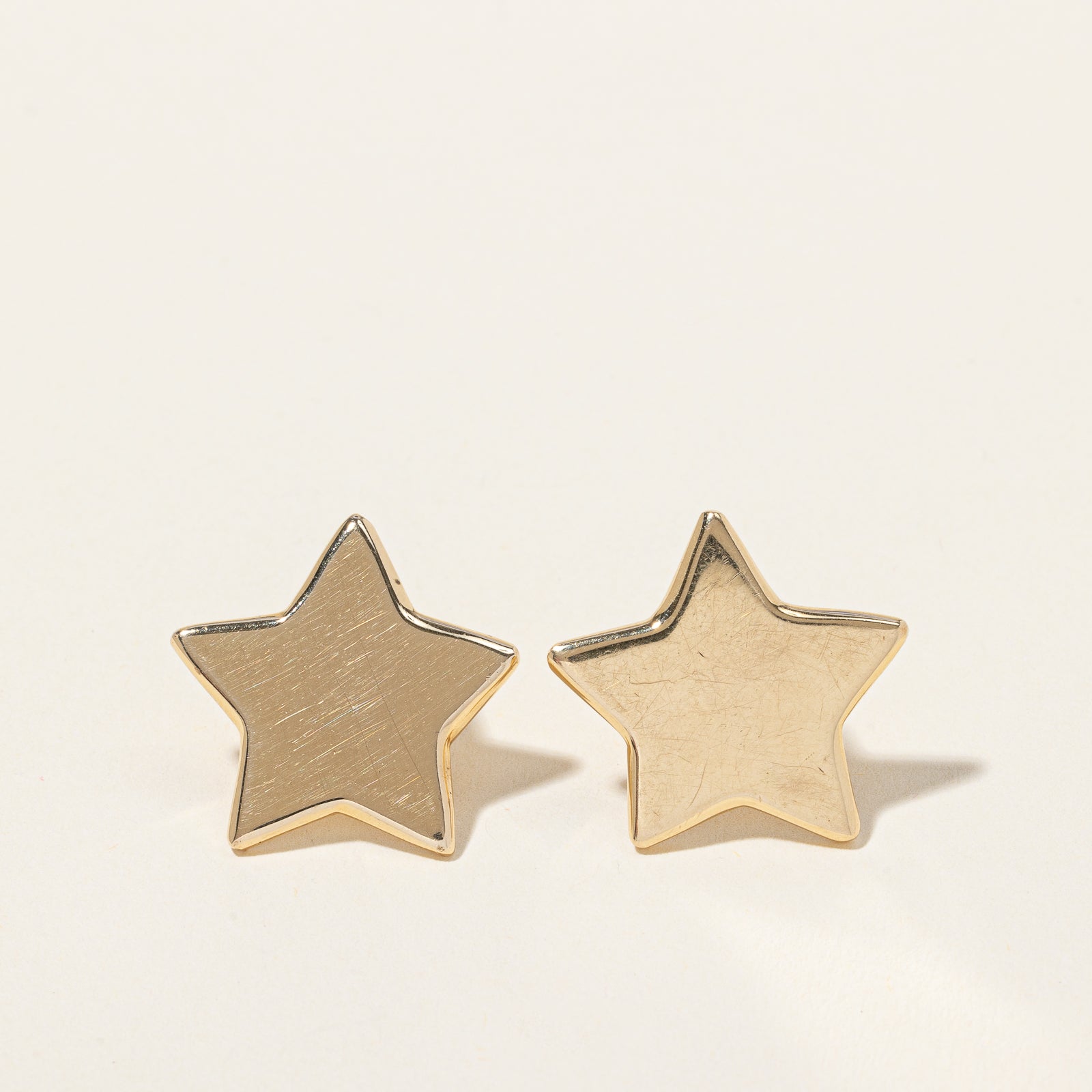 14k Yellow Gold Star Stud Earrings