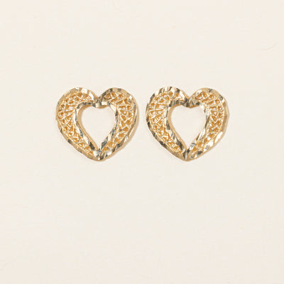 10k Yellow Gold Heart Earrings |