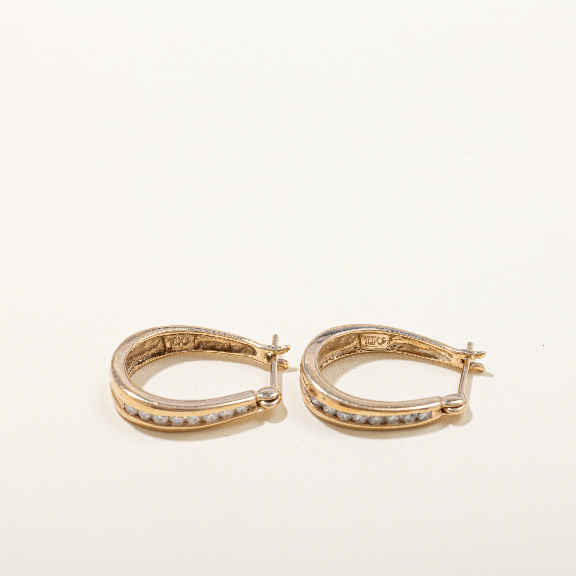 Channel Set Diamond Hoop Earrings | 0.24ctw |