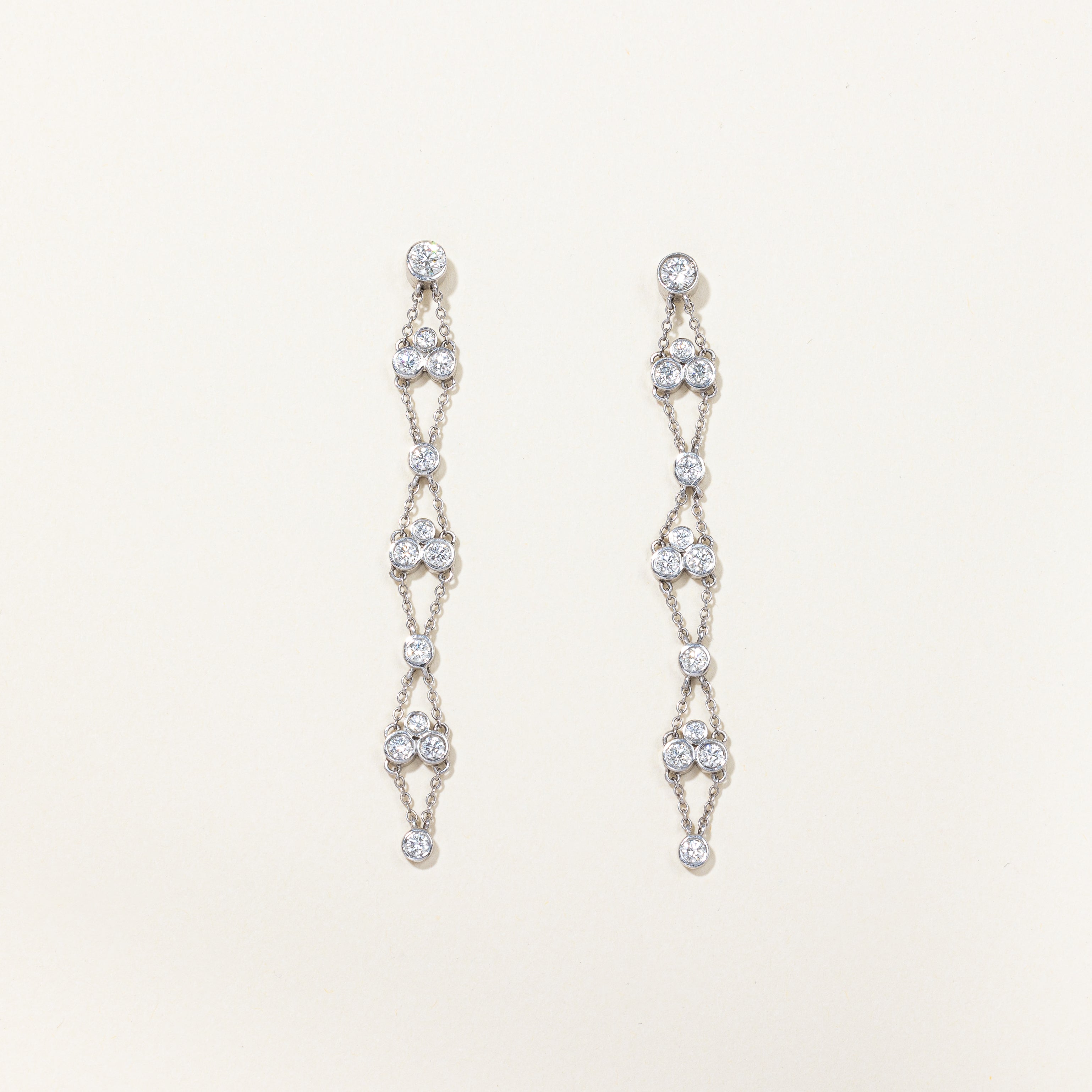 Boucles d'oreilles pendantes en diamants | 1,10 ct | 