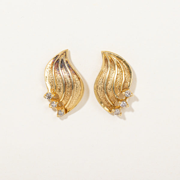 Ornate Yellow Gold & Diamond Earrings | 0.10ctw |