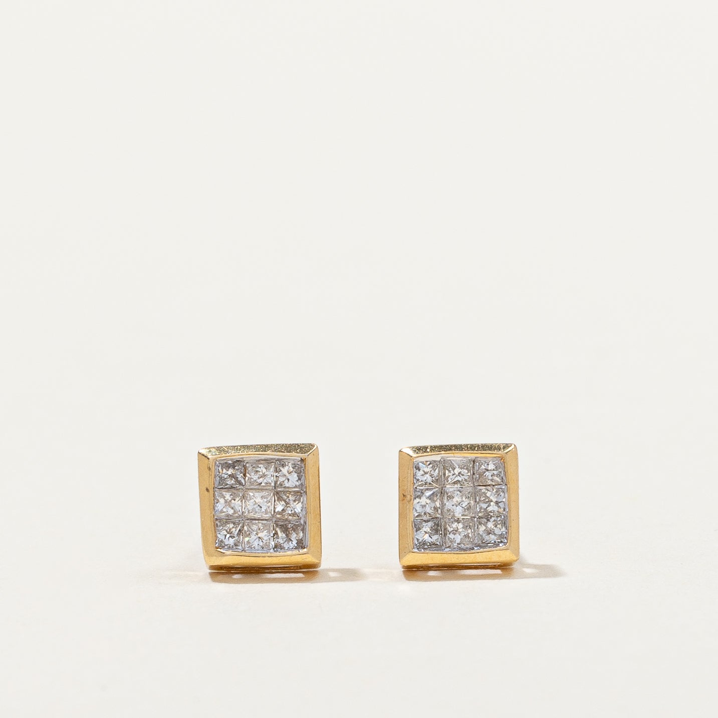 Square Diamond Stud Earrings | 0.27ctw |