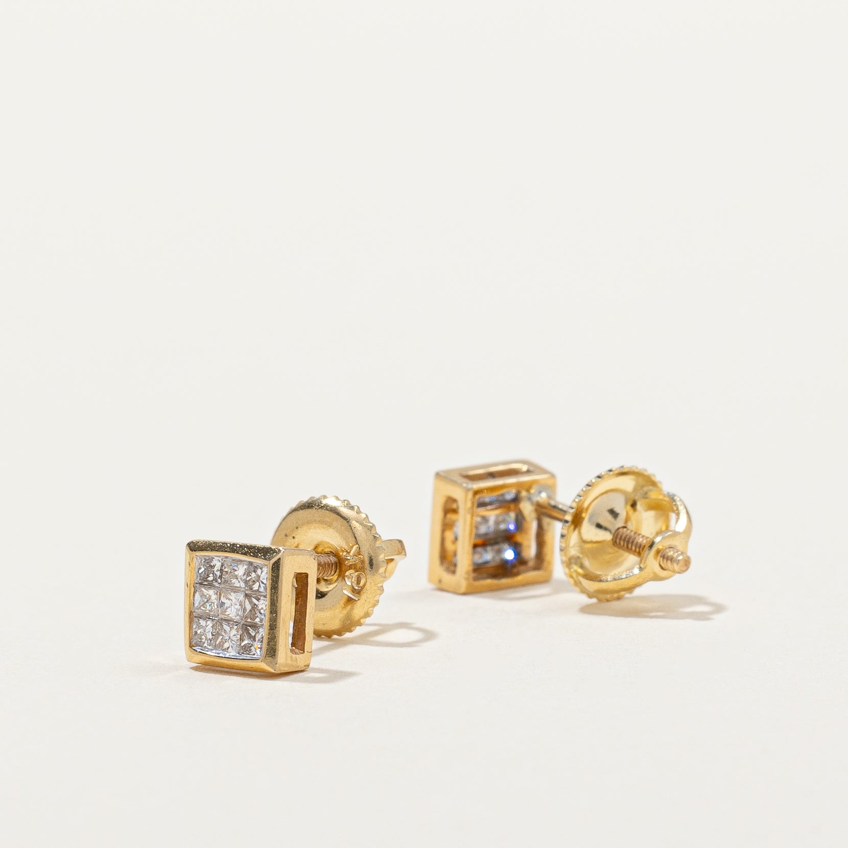 Square Diamond Stud Earrings | 0.27ctw |