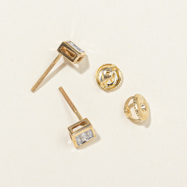 Square Diamond Stud Earrings | 0.27ctw |