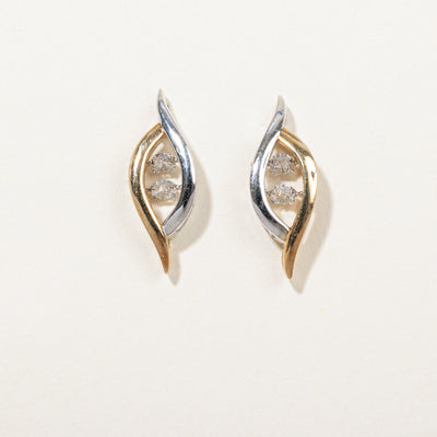 Two Tone Gold Diamond Earrings | 0.20ctw |
