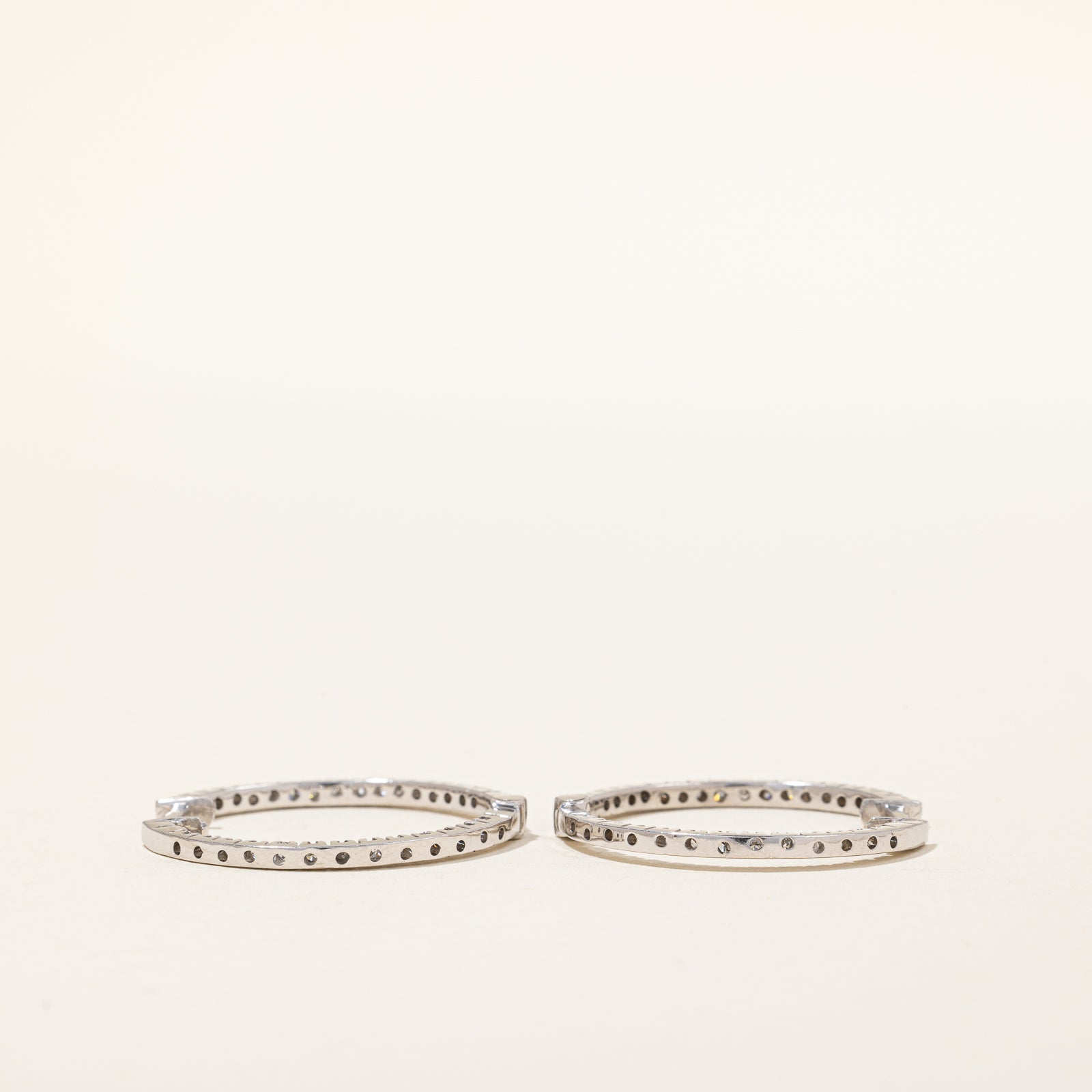 10k White Gold Diamond Hoop Earrings | 0.30ctw |