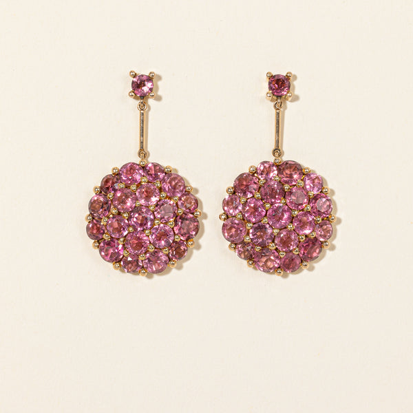 Pink Tourmaline Cluster Drop Earrings | 20.00ctw |