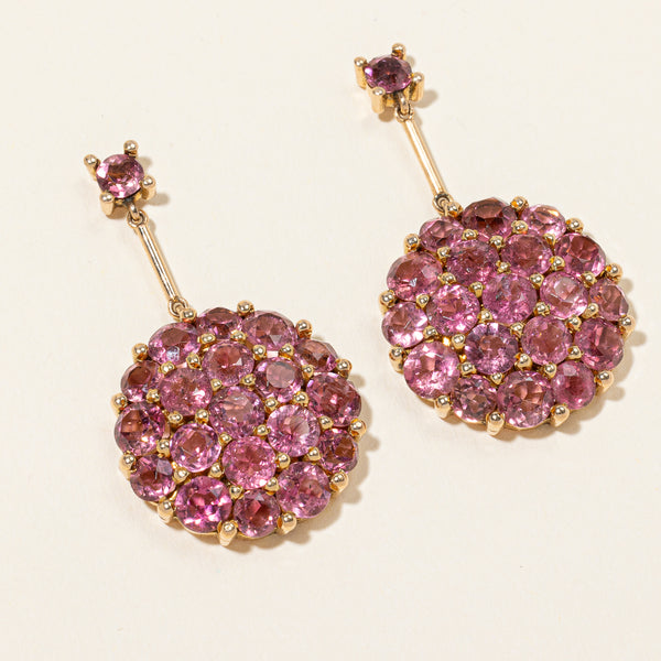 Pink Tourmaline Cluster Drop Earrings | 20.00ctw |