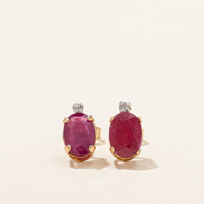 Ruby & Diamond Stud Earrings | 1.50ctw |