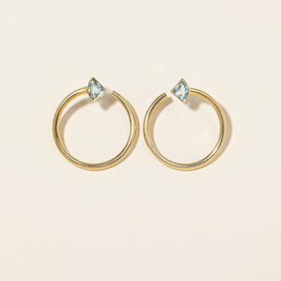 Blue Topaz Circle Earrings | 1.70ctw |