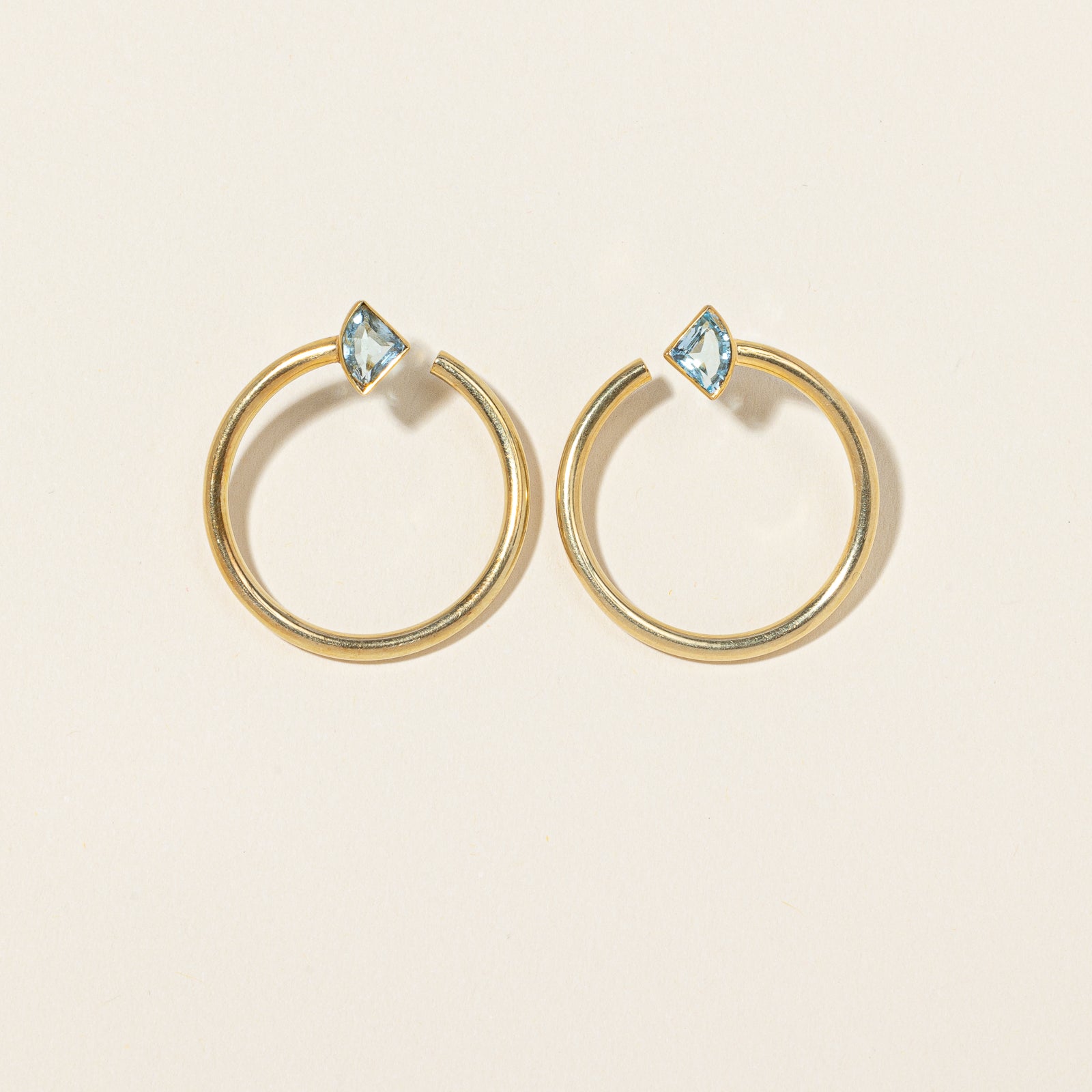 Blue Topaz Circle Earrings | 1.70ctw |