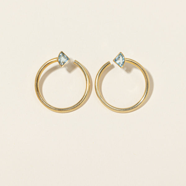 Blue Topaz Circle Earrings | 1.70ctw |