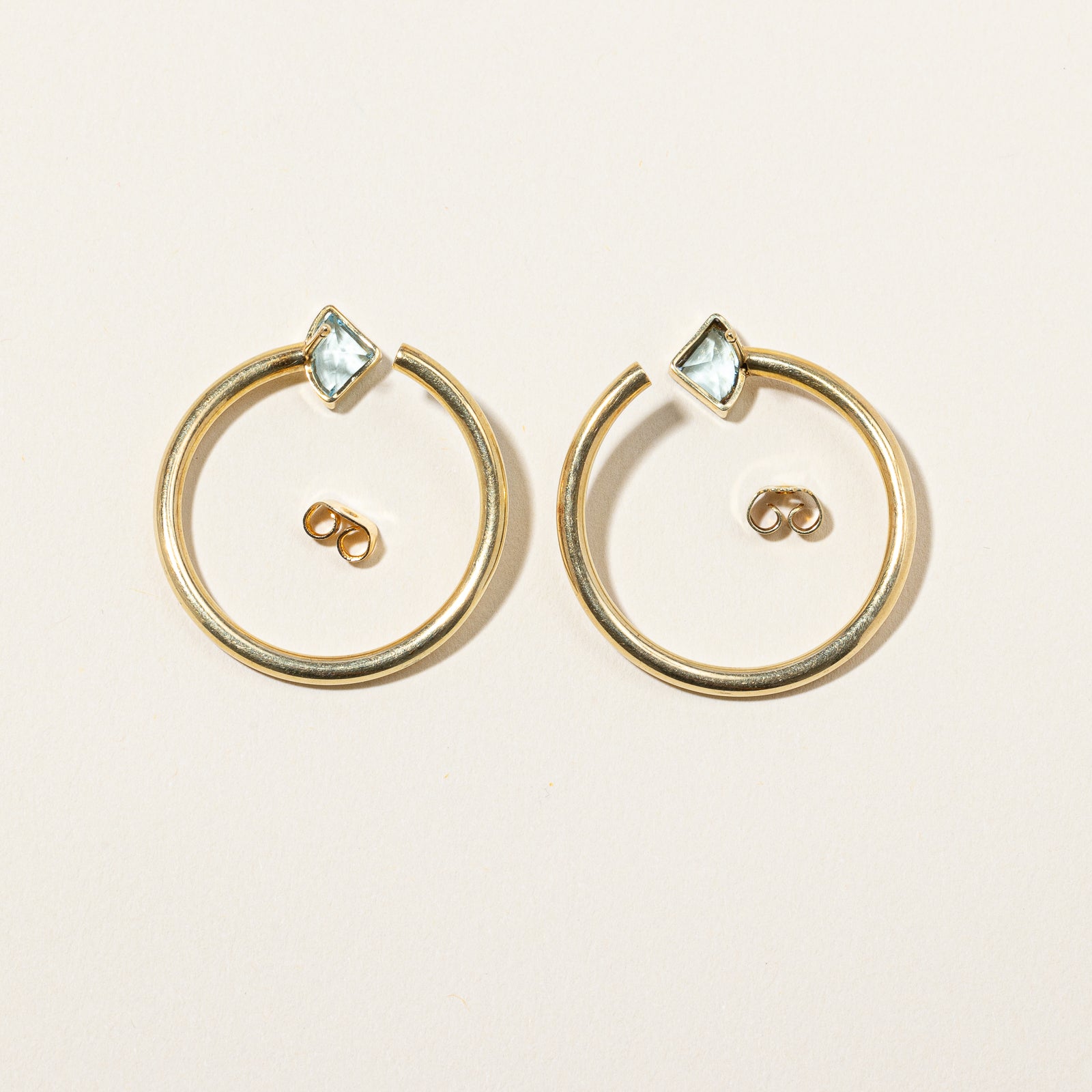 Blue Topaz Circle Earrings | 1.70ctw |