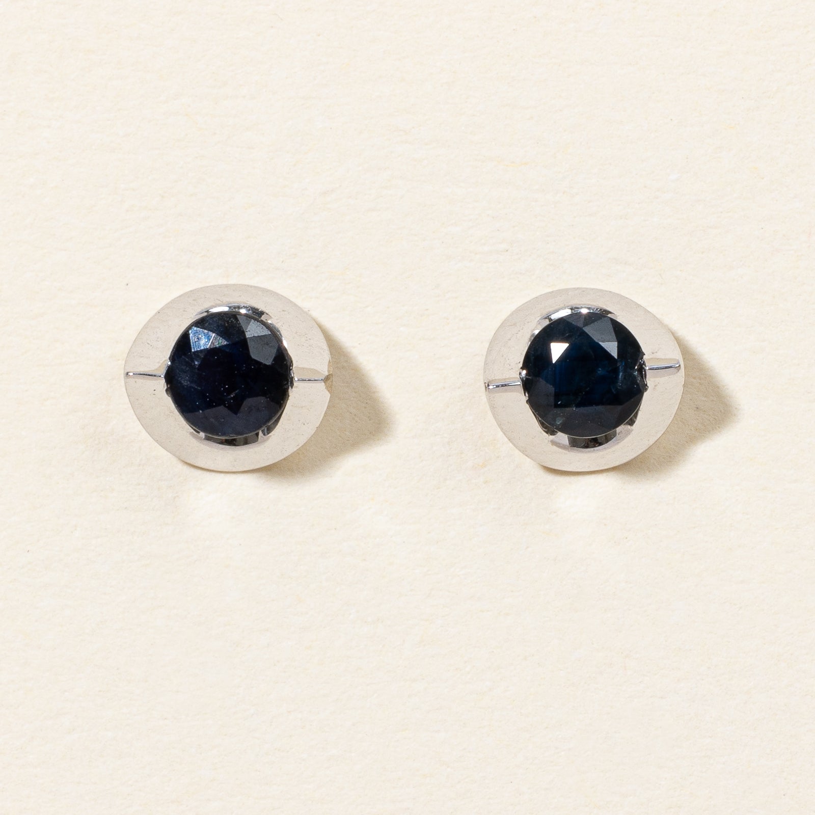 10K White Gold Sapphire Earrings | 0.57ctw