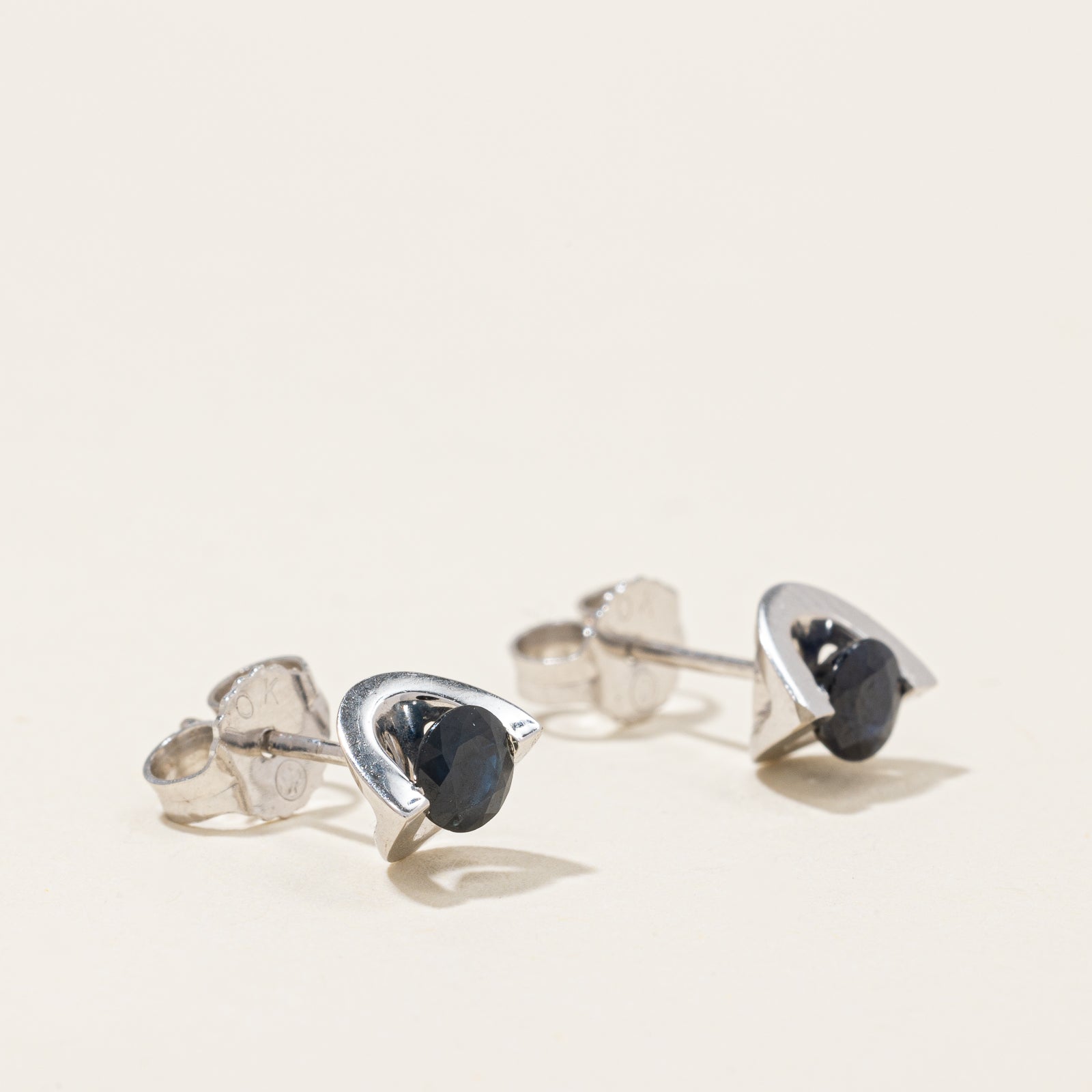 10K White Gold Sapphire Earrings | 0.57ctw