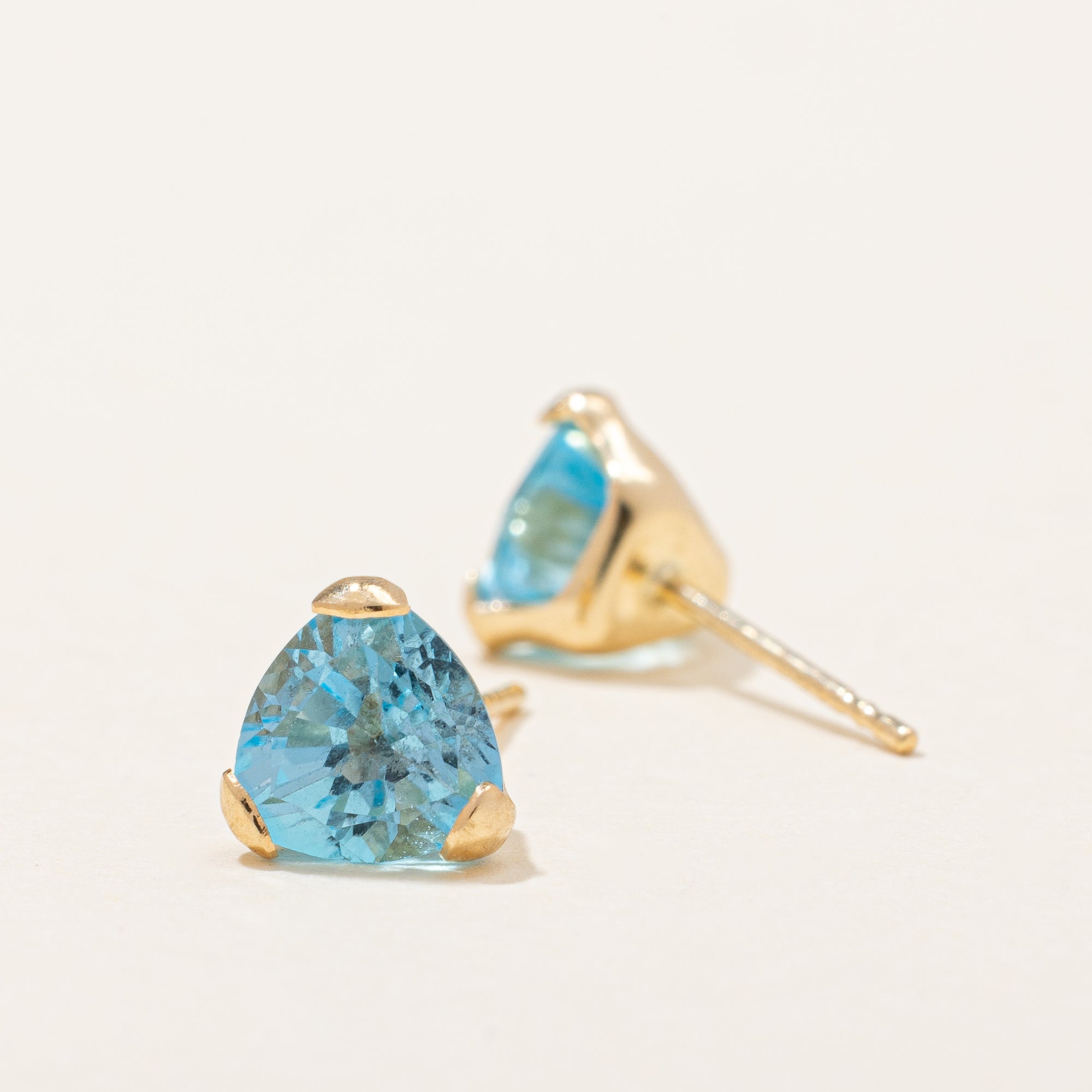 Blue Topaz Stud Earrings | 1.20ctw |