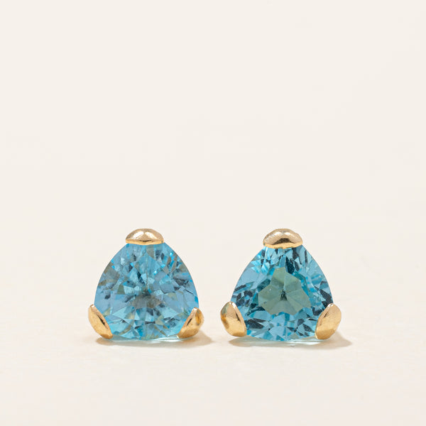 Blue Topaz Stud Earrings | 1.20ctw |