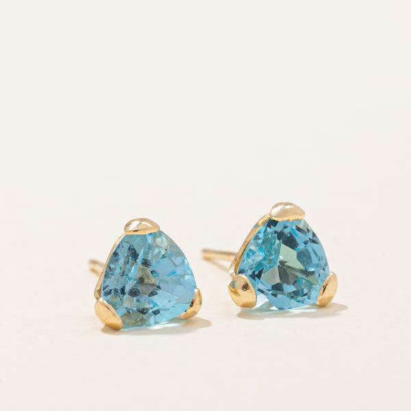 Blue Topaz Stud Earrings | 1.20ctw |