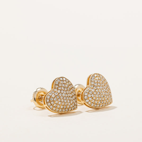 Pave Set Diamond Heart Earrings | 0.50ctw |