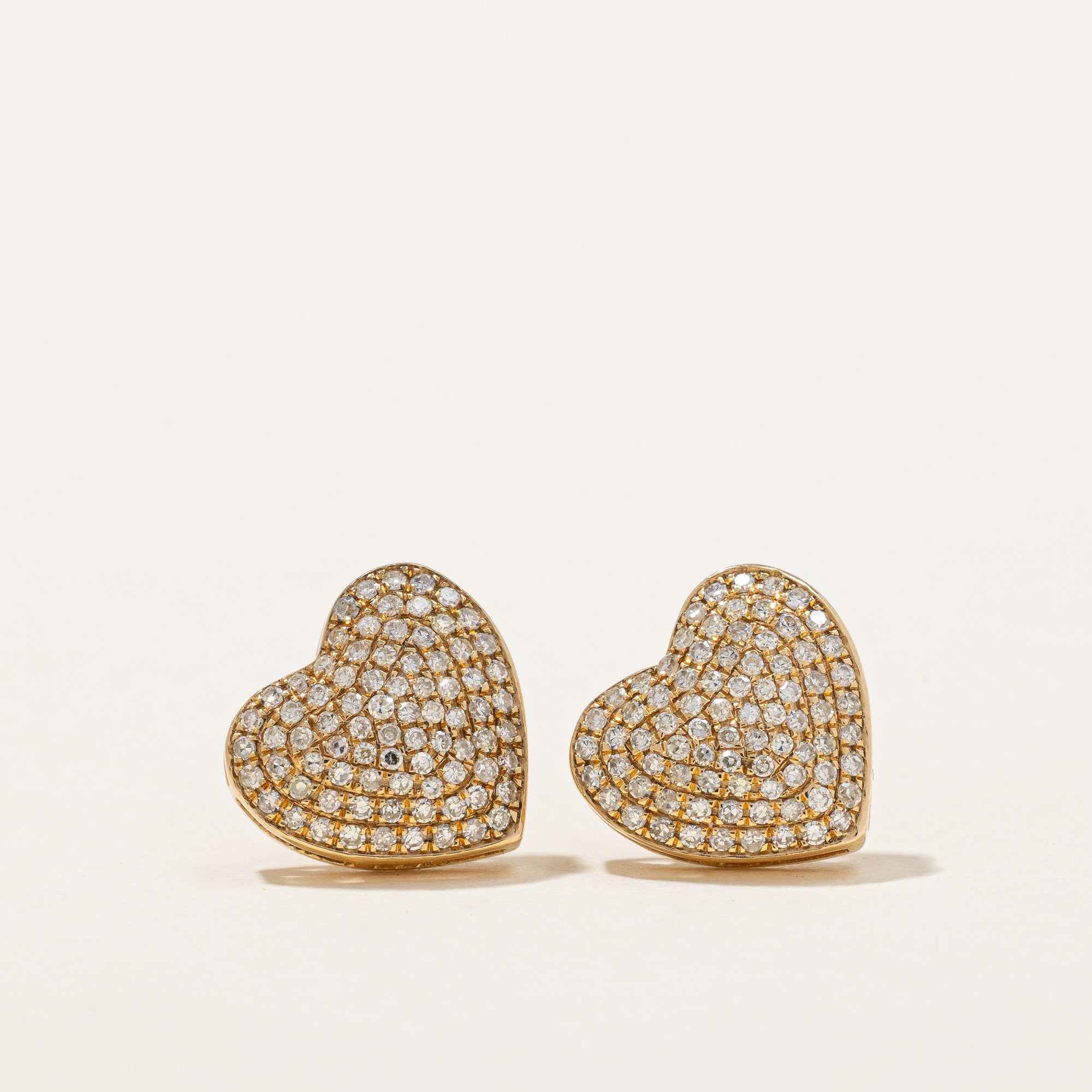 Pave Set Diamond Heart Earrings | 0.50ctw |